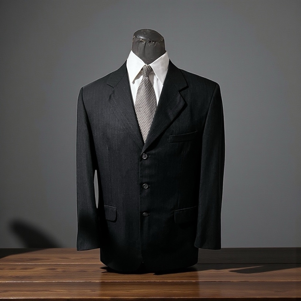 Classic Gray Men's Blazer with a slightly Blue Pinstripe very Subtle☑️VEN50 - Picture 8 of 12